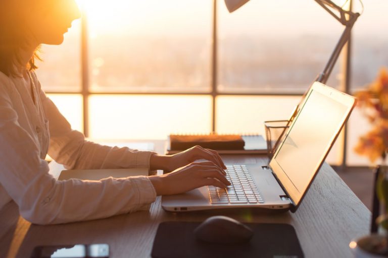 Email Processing Woman